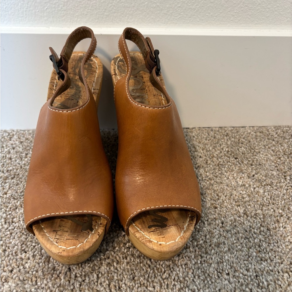 Sam Edelman Tan Leather Mules